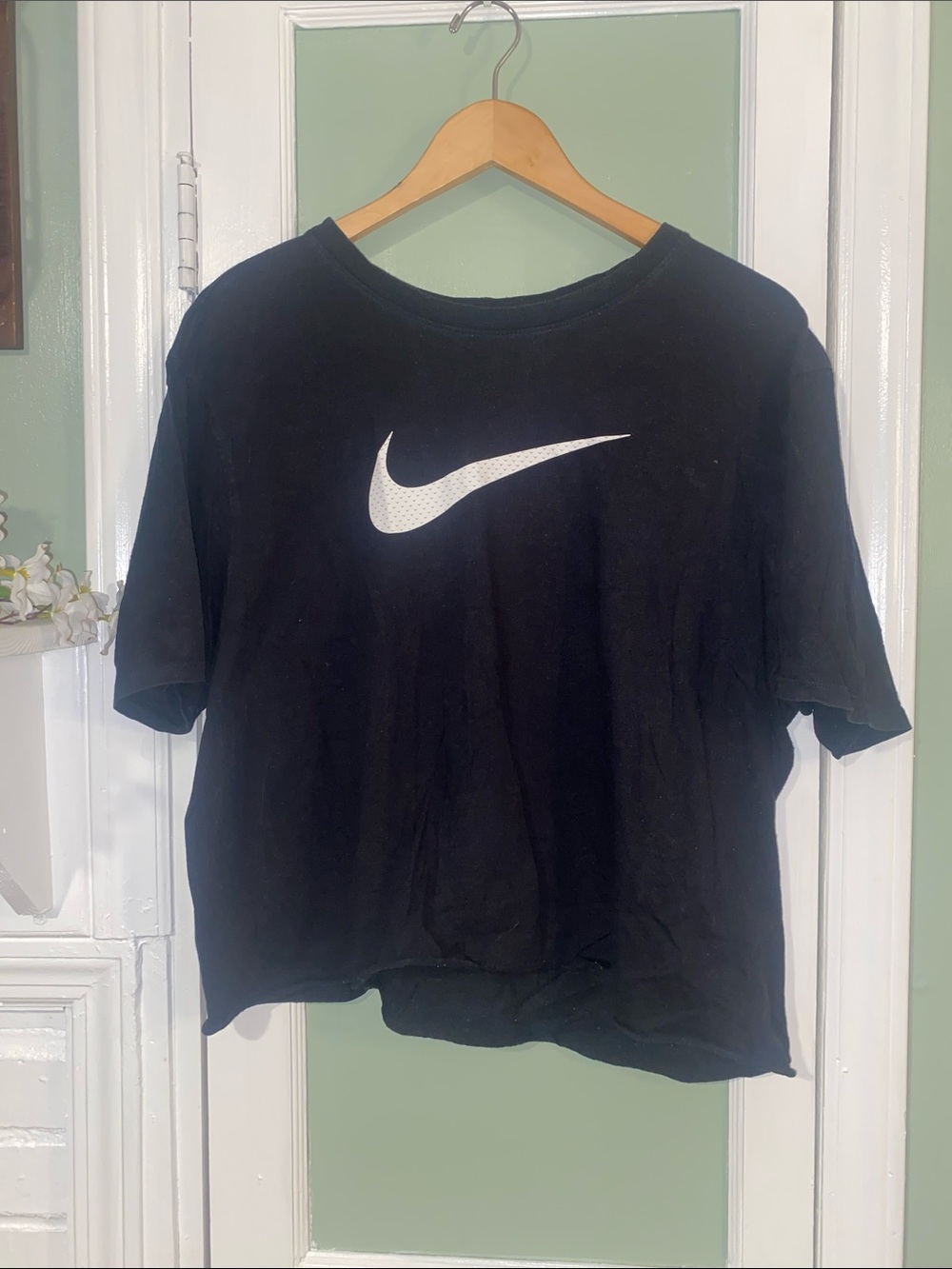 Nike Black Tee with White Swoosh
